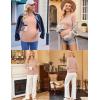 imageEkouaer Womens Maternity Shirts Long Sleeve 3 Packs Pregnancy VNeck Clothes Side Ruched Blouse Tops for Mama SXXLBlackArmy GreenDirty Pink