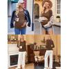 imageEkouaer Womens Maternity Shirts Long Sleeve 3 Packs Pregnancy VNeck Clothes Side Ruched Blouse Tops for Mama SXXLBlackBrownWhite