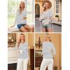 imageEkouaer Womens Maternity Shirts Long Sleeve 3 Packs Pregnancy VNeck Clothes Side Ruched Blouse Tops for Mama SXXLBlackDark GreyWhite Stripe