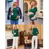 imageEkouaer Womens Maternity Shirts Long Sleeve 3 Packs Pregnancy VNeck Clothes Side Ruched Blouse Tops for Mama SXXLDark GreenBlackDark Grey