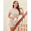 imageEkouaer Pajamas Set for Women 2 Piece Pjs Ribbed Knit Lounge Set Cap Sleeve Loungewear Sleepwear SXXLBeige