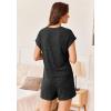 imageEkouaer Pajamas Set for Women 2 Piece Pjs Ribbed Knit Lounge Set Cap Sleeve Loungewear Sleepwear SXXLBlack