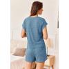 imageEkouaer Pajamas Set for Women 2 Piece Pjs Ribbed Knit Lounge Set Cap Sleeve Loungewear Sleepwear SXXLBlue