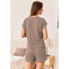 imageEkouaer Pajamas Set for Women 2 Piece Pjs Ribbed Knit Lounge Set Cap Sleeve Loungewear Sleepwear SXXLBrown