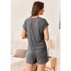 imageEkouaer Pajamas Set for Women 2 Piece Pjs Ribbed Knit Lounge Set Cap Sleeve Loungewear Sleepwear SXXLDark Gray