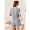 imageEkouaer Pajamas Set for Women 2 Piece Pjs Ribbed Knit Lounge Set Cap Sleeve Loungewear Sleepwear SXXLLight Blue