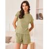 imageEkouaer Pajamas Set for Women 2 Piece Pjs Ribbed Knit Lounge Set Cap Sleeve Loungewear Sleepwear SXXLLight Green