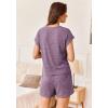 imageEkouaer Pajamas Set for Women 2 Piece Pjs Ribbed Knit Lounge Set Cap Sleeve Loungewear Sleepwear SXXLPurple