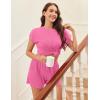 imageEkouaer Pajamas Set for Women 2 Piece Pjs Ribbed Knit Lounge Set Cap Sleeve Loungewear Sleepwear SXXLRose Red