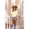 imageEkouaer Womens 2 Piece Lounge Set Casual Summer Outfits Ribbed Short Sleeve ampamp Wide Leg Pants Matching Set for Travel HomeBeige
