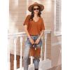 imageEkouaer Womens 2 Piece Lounge Set Casual Summer Outfits Ribbed Short Sleeve ampamp Wide Leg Pants Matching Set for Travel HomeBrick Red