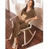 imageEkouaer Womens 2 Piece Lounge Set Casual Summer Outfits Ribbed Short Sleeve ampamp Wide Leg Pants Matching Set for Travel HomeBrown