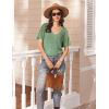 imageEkouaer Womens 2 Piece Lounge Set Casual Summer Outfits Ribbed Short Sleeve ampamp Wide Leg Pants Matching Set for Travel HomeGreen