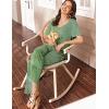 imageEkouaer Womens 2 Piece Lounge Set Casual Summer Outfits Ribbed Short Sleeve ampamp Wide Leg Pants Matching Set for Travel HomeGreen