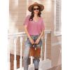 imageEkouaer Womens 2 Piece Lounge Set Casual Summer Outfits Ribbed Short Sleeve ampamp Wide Leg Pants Matching Set for Travel HomeHot Pink