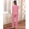 imageEkouaer Womens 2 Piece Lounge Set Casual Summer Outfits Ribbed Short Sleeve ampamp Wide Leg Pants Matching Set for Travel HomeHot Pink