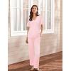 imageEkouaer Womens 2 Piece Lounge Set Casual Summer Outfits Ribbed Short Sleeve ampamp Wide Leg Pants Matching Set for Travel HomePink
