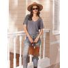 imageEkouaer Womens 2 Piece Lounge Set Casual Summer Outfits Ribbed Short Sleeve ampamp Wide Leg Pants Matching Set for Travel HomePurple