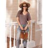 imageEkouaer Womens 2 Piece Lounge Set Casual Summer Outfits Ribbed Short Sleeve ampamp Wide Leg Pants Matching Set for Travel HomeWine Red