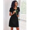 imageEkouaer 3 Pack Nightgowns for Women Cotton Night Gown Short Sleeve Sleep Shirt T Shirt Sleepwear Print Sleep DressDark BlueBlackPurple Floral