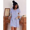 imageEkouaer 3 Pack Nightgowns for Women Cotton Night Gown Short Sleeve Sleep Shirt T Shirt Sleepwear Print Sleep DressDark BlueBlackPurple Floral