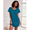 imageEkouaer 3 Pack Nightgowns for Women Cotton Night Gown Short Sleeve Sleep Shirt T Shirt Sleepwear Print Sleep DressDark BlueBlackWine Red