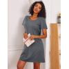 imageEkouaer 3 Pack Nightgowns for Women Cotton Night Gown Short Sleeve Sleep Shirt T Shirt Sleepwear Print Sleep DressDark GreyBlackMoon Star