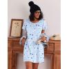imageEkouaer 3 Pack Nightgowns for Women Cotton Night Gown Short Sleeve Sleep Shirt T Shirt Sleepwear Print Sleep DressDark GreyBlackMoon Star