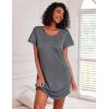 imageEkouaer 3 Pack Nightgowns for Women Cotton Night Gown Short Sleeve Sleep Shirt T Shirt Sleepwear Print Sleep DressDark GreyBlackMoon Star