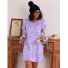 imageEkouaer 3 Pack Nightgowns for Women Cotton Night Gown Short Sleeve Sleep Shirt T Shirt Sleepwear Print Sleep DressPink FloralMoon StarPurple Star