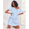 imageEkouaer 3 Pack Nightgowns for Women Cotton Night Gown Short Sleeve Sleep Shirt T Shirt Sleepwear Print Sleep DressPink FloralMoon StarPurple Star
