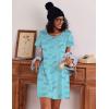 imageEkouaer 3 Pack Nightgowns for Women Cotton Night Gown Short Sleeve Sleep Shirt T Shirt Sleepwear Print Sleep DressPurple FloralBlackBlue Butterfly