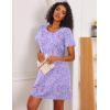 imageEkouaer 3 Pack Nightgowns for Women Cotton Night Gown Short Sleeve Sleep Shirt T Shirt Sleepwear Print Sleep DressPurple StarGrey CoffeBlue Butterfly