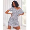 imageEkouaer 3 Pack Nightgowns for Women Cotton Night Gown Short Sleeve Sleep Shirt T Shirt Sleepwear Print Sleep DressPurple StarGrey CoffeBlue Butterfly