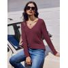 imageEkouaer 3 Pack Long Sleeve Shirts for Women V Neck T Shirt Fall Casual Tops Basic Base Layer Undershirts Tees 2025 SXXLBlackGreenWine Red