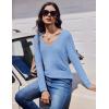 imageEkouaer 3 Pack Long Sleeve Shirts for Women V Neck T Shirt Fall Casual Tops Basic Base Layer Undershirts Tees 2025 SXXLLight BlueGreenPink