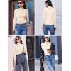 imageEkouaer 3 Pack Mock Turtlenecks Tops for Women Long Sleeve Ribbed Shirts Thermal Slim Fit Undershirts Soft Sweater SXXLBlackBeigeBrown