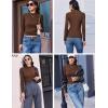 imageEkouaer 3 Pack Mock Turtlenecks Tops for Women Long Sleeve Ribbed Shirts Thermal Slim Fit Undershirts Soft Sweater SXXLBlackBrownGray
