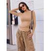 imageEkouaer 3 Pack Women Long Sleeve Crew Neck Shirts Basic Thermal Tops Slim Fit Ruch Side Tees Going Out Layering Thirts XSXXLBlackWhiteKhaki