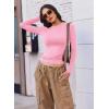 imageEkouaer 3 Pack Women Long Sleeve Crew Neck Shirts Basic Thermal Tops Slim Fit Ruch Side Tees Going Out Layering Thirts XSXXLBlackWhitePink