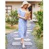 imageEkouaer Long Nightgowns for Women Soft Ladies Sleepwear Gowns Short Sleeve Nightdress Button House Dress with PocketsBlue Birds