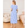imageEkouaer Long Nightgowns for Women Soft Ladies Sleepwear Gowns Short Sleeve Nightdress Button House Dress with PocketsBlue Birds
