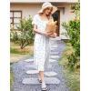 imageEkouaer Long Nightgowns for Women Soft Ladies Sleepwear Gowns Short Sleeve Nightdress Button House Dress with PocketsBlue Floral