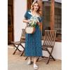 imageEkouaer Long Nightgowns for Women Soft Ladies Sleepwear Gowns Short Sleeve Nightdress Button House Dress with PocketsDog Footprints