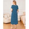 imageEkouaer Long Nightgowns for Women Soft Ladies Sleepwear Gowns Short Sleeve Nightdress Button House Dress with PocketsDog Footprints