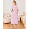 imageEkouaer Long Nightgowns for Women Soft Ladies Sleepwear Gowns Short Sleeve Nightdress Button House Dress with PocketsFloral Pink