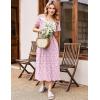 imageEkouaer Long Nightgowns for Women Soft Ladies Sleepwear Gowns Short Sleeve Nightdress Button House Dress with PocketsFloral Pink