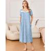 imageEkouaer Long Nightgowns for Women Soft Ladies Sleepwear Gowns Short Sleeve Nightdress Button House Dress with PocketsJasmine Floral