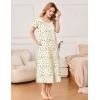 imageEkouaer Long Nightgowns for Women Soft Ladies Sleepwear Gowns Short Sleeve Nightdress Button House Dress with PocketsLeaf Yellow