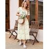 imageEkouaer Long Nightgowns for Women Soft Ladies Sleepwear Gowns Short Sleeve Nightdress Button House Dress with PocketsLeaf Yellow